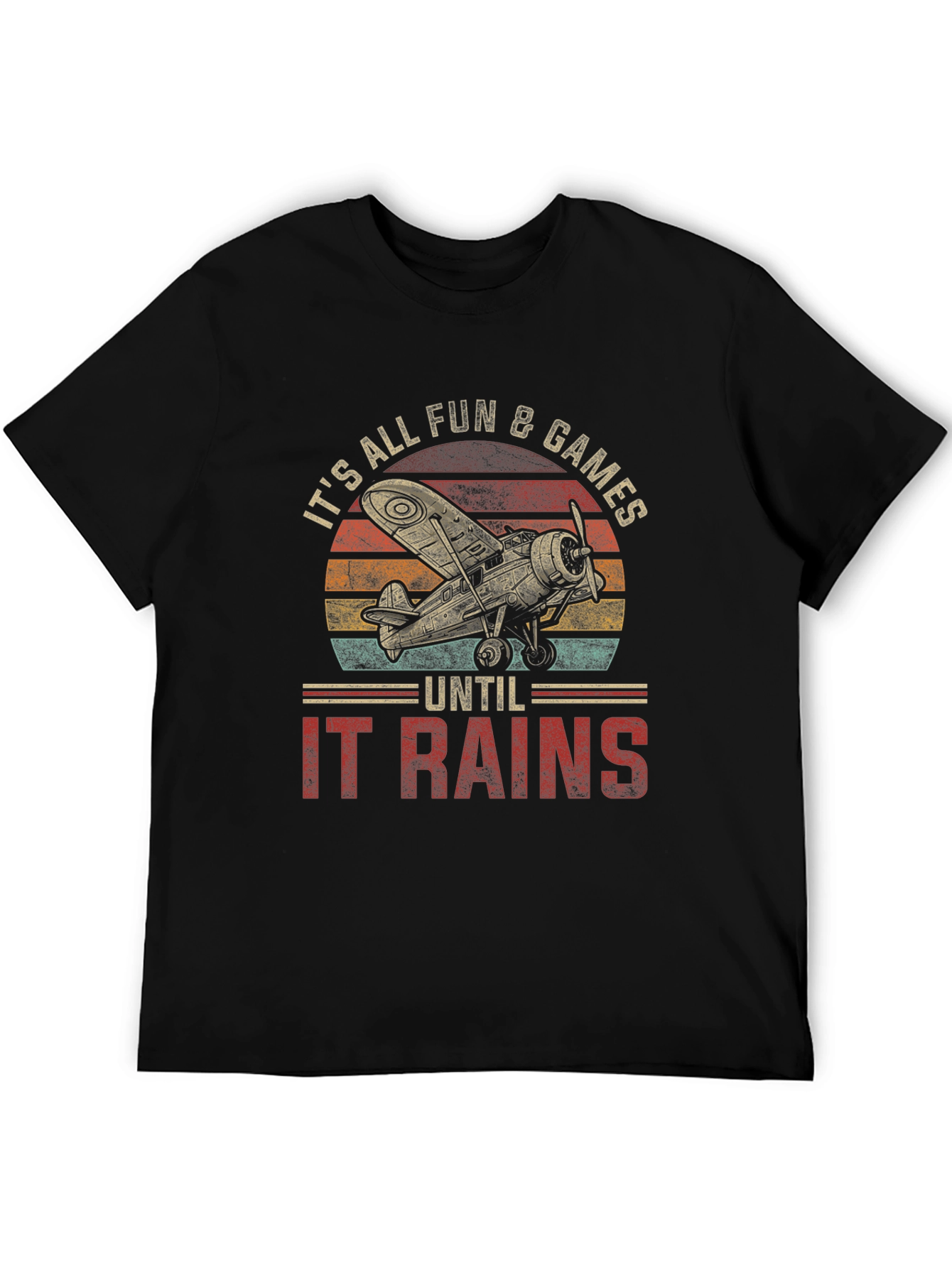 Vintage Airplane T-Shirt - Its All Fun & Games