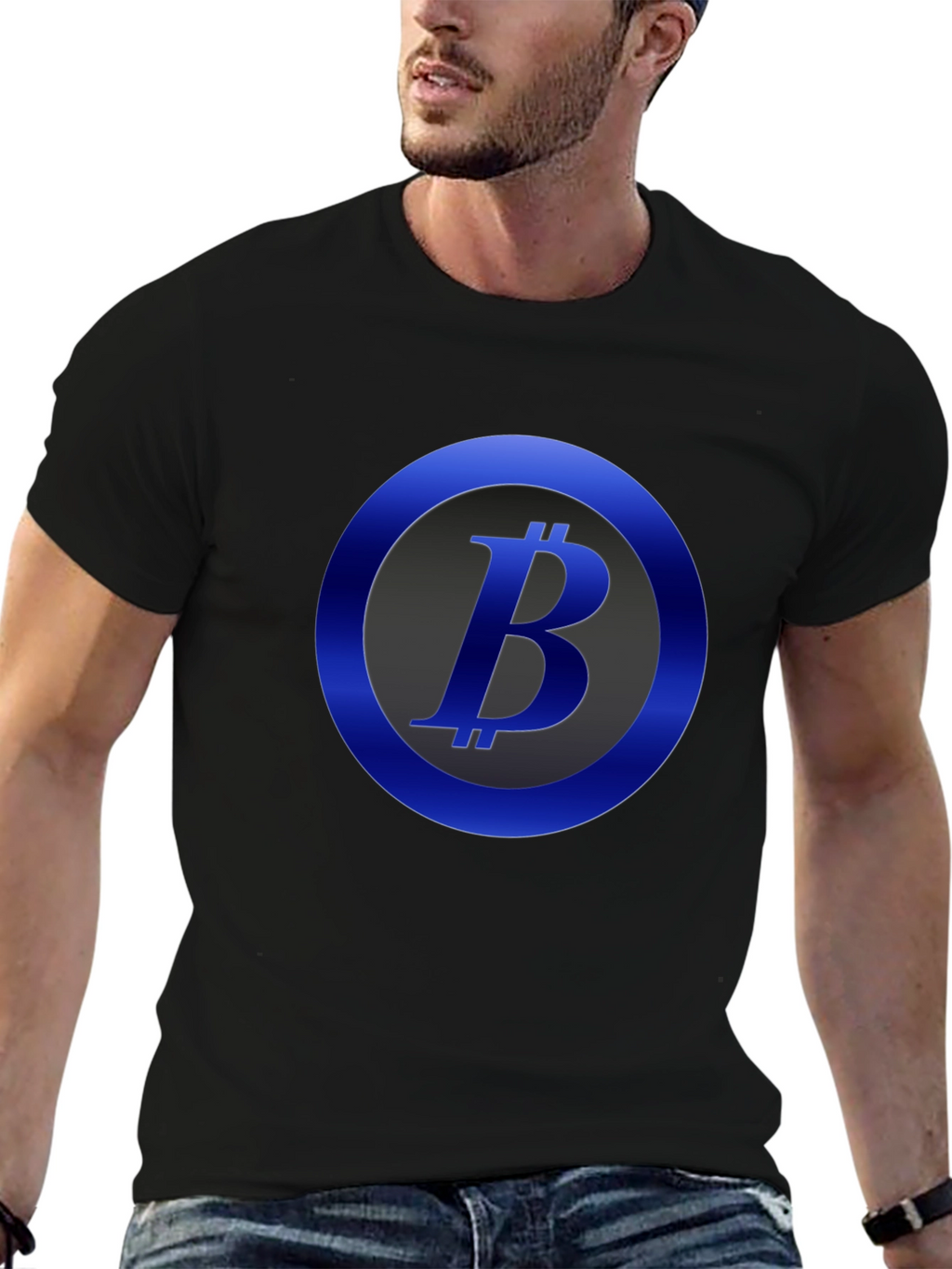 Bitcoin Logo Graphic Black T-Shirt