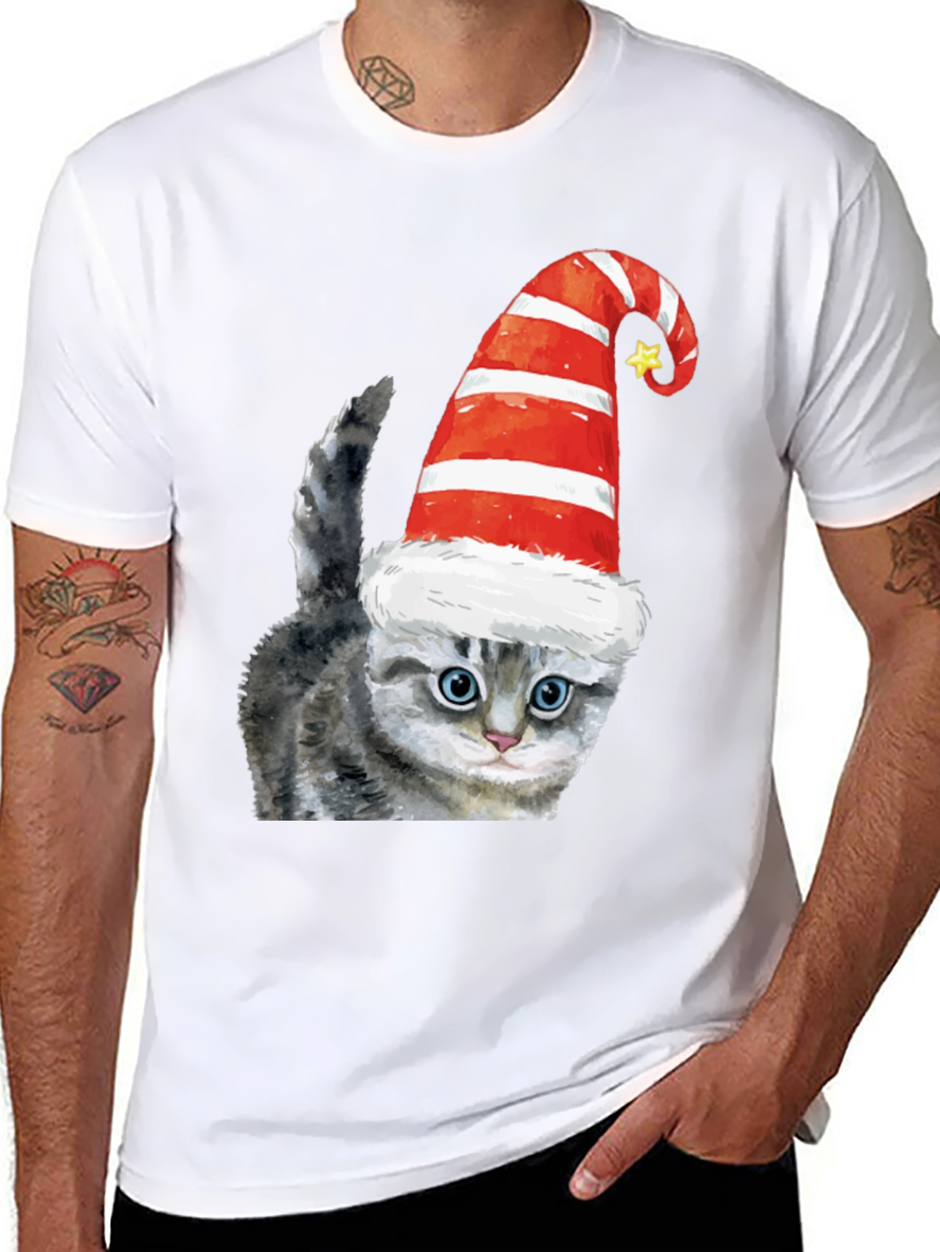 Festive Cat Tee - Holiday Cheer