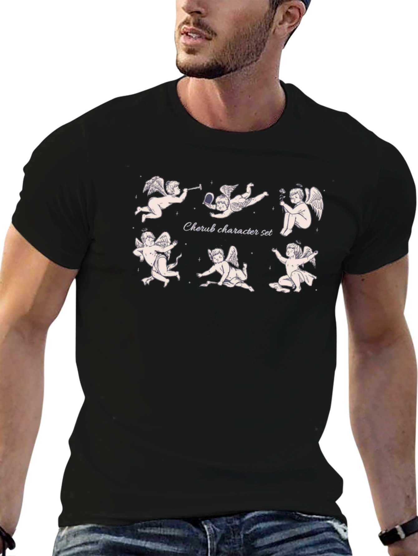 Cherub Character Set Black T-Shirt