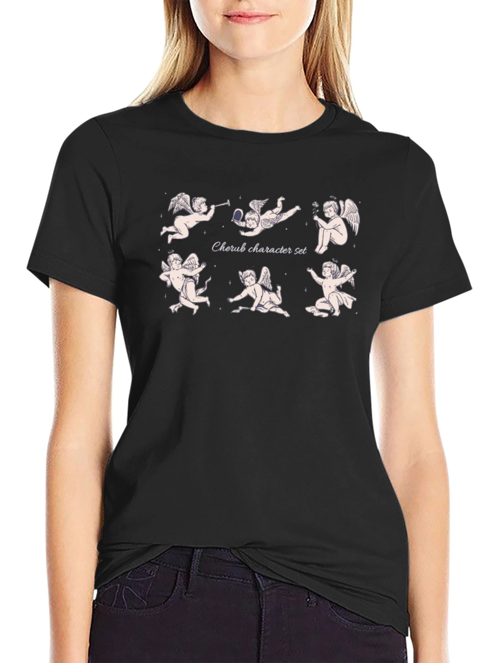 Cherub Character Set Black T-Shirt