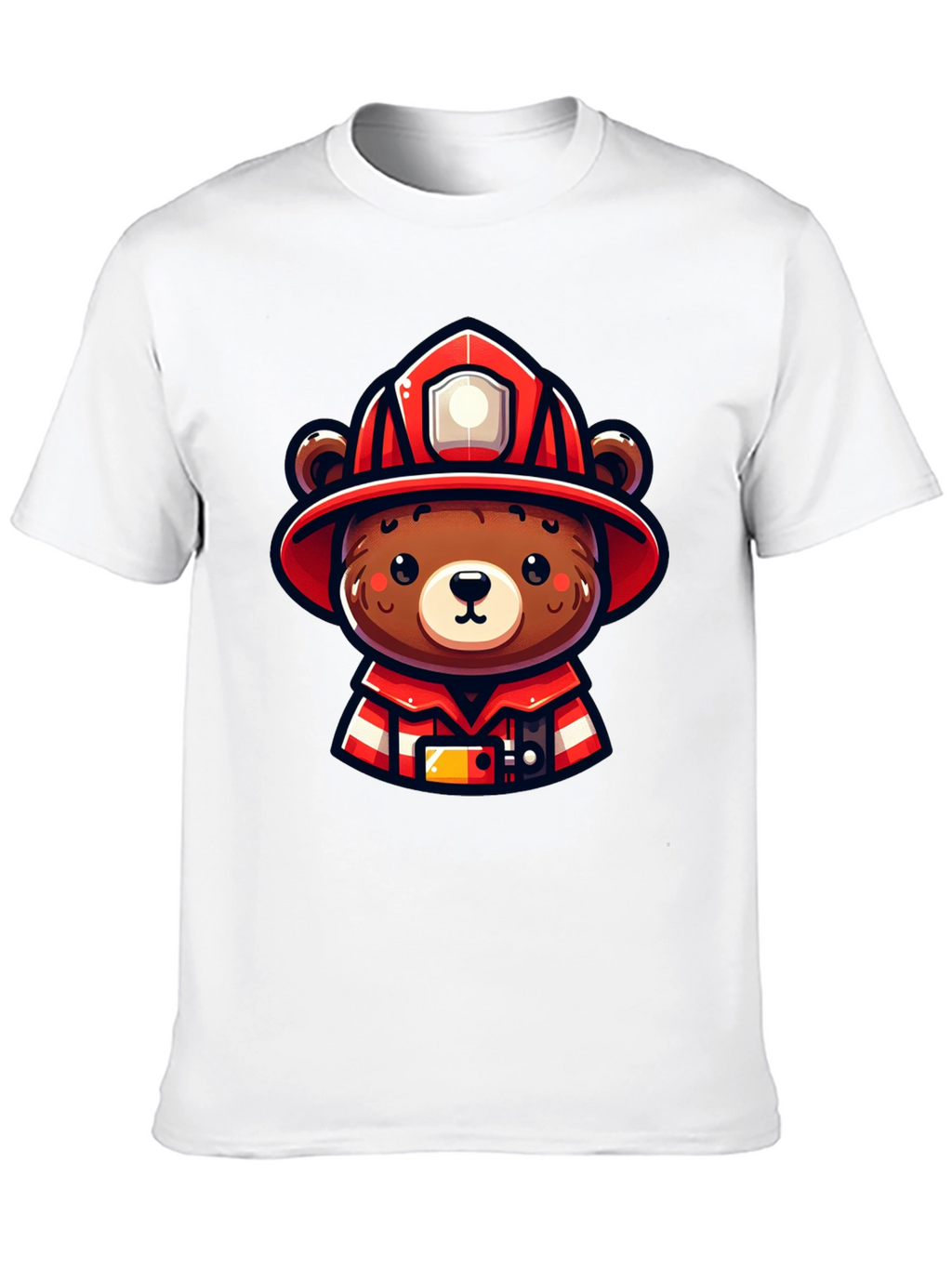 Firefighter Bear Graphic Tee - Black Unisex T-Shirt