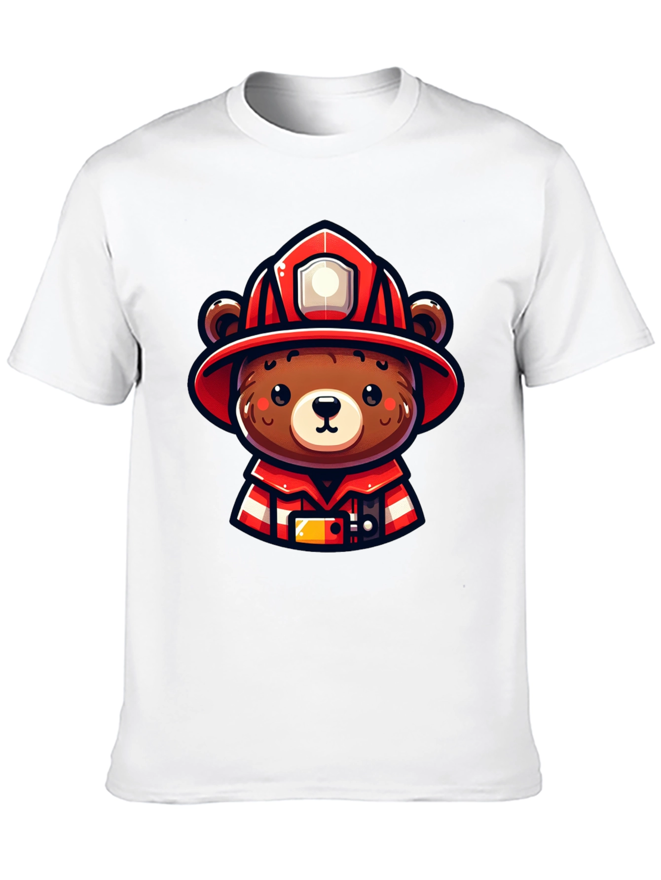 Firefighter Bear Graphic Tee - Black Unisex T-Shirt
