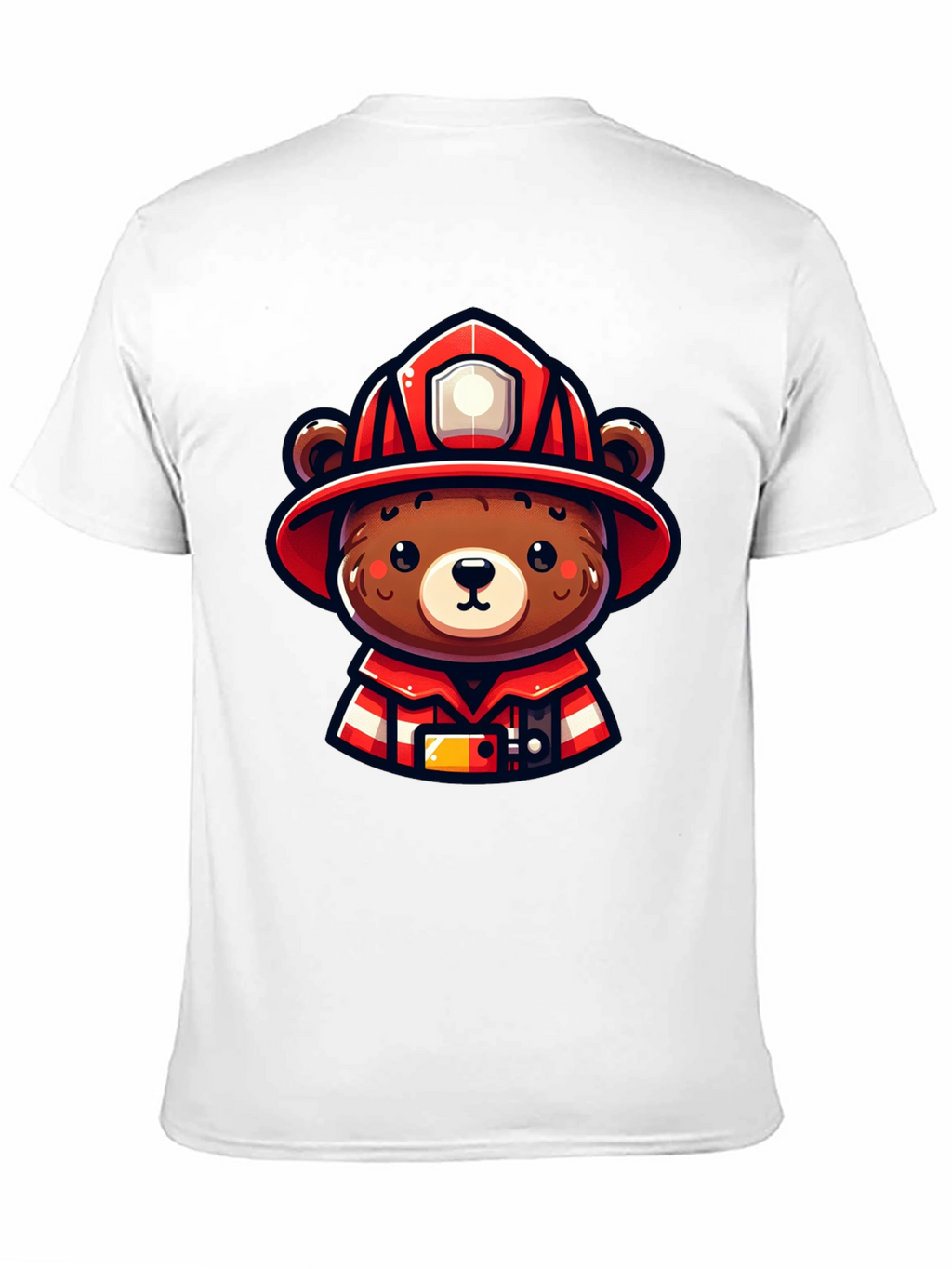 Firefighter Bear Graphic Tee - Black Unisex T-Shirt