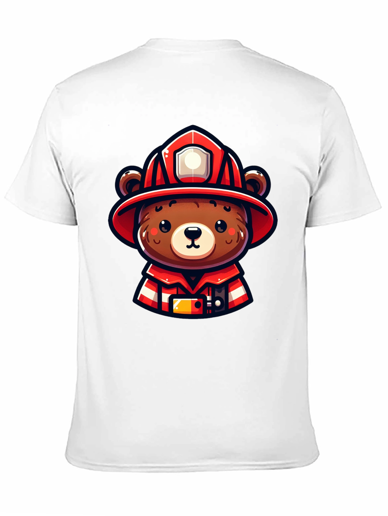 Firefighter Bear Graphic Tee - Black Unisex T-Shirt