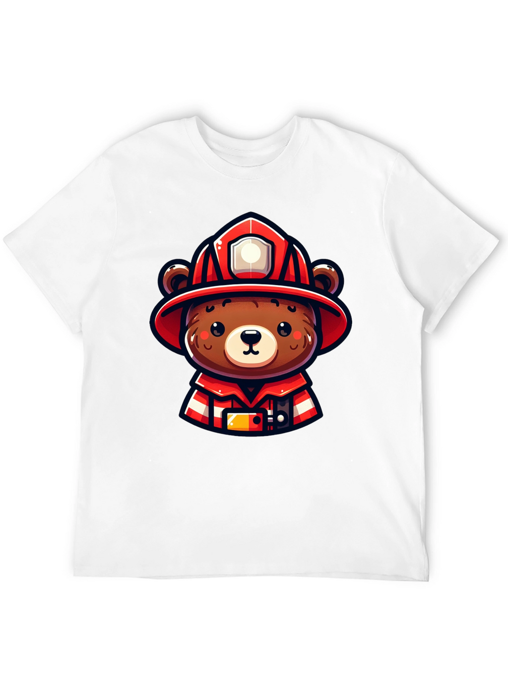Firefighter Bear Graphic Tee - Black Unisex T-Shirt