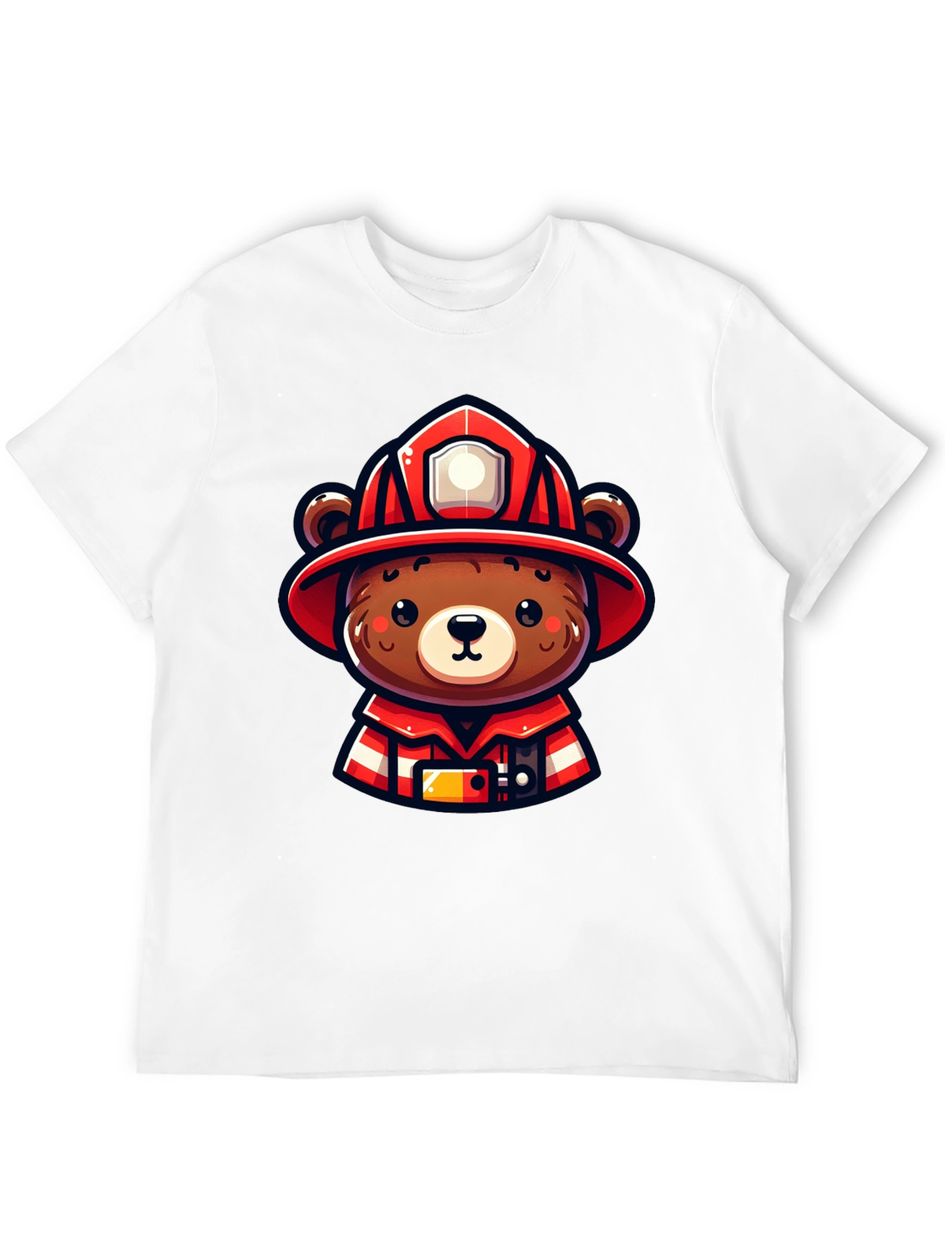 Firefighter Bear Graphic Tee - Black Unisex T-Shirt