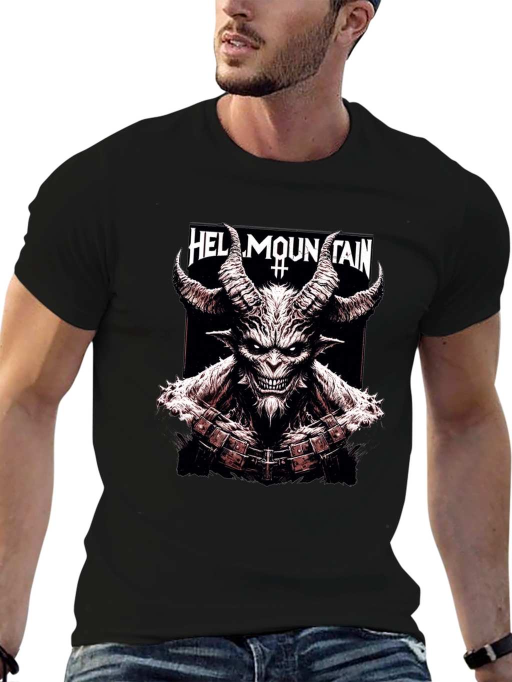Hell Mountain Graphic Tee - Mens Black T-Shirt