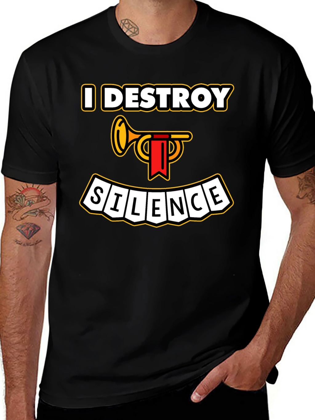 I Destroy Silence Trumpet T-Shirt