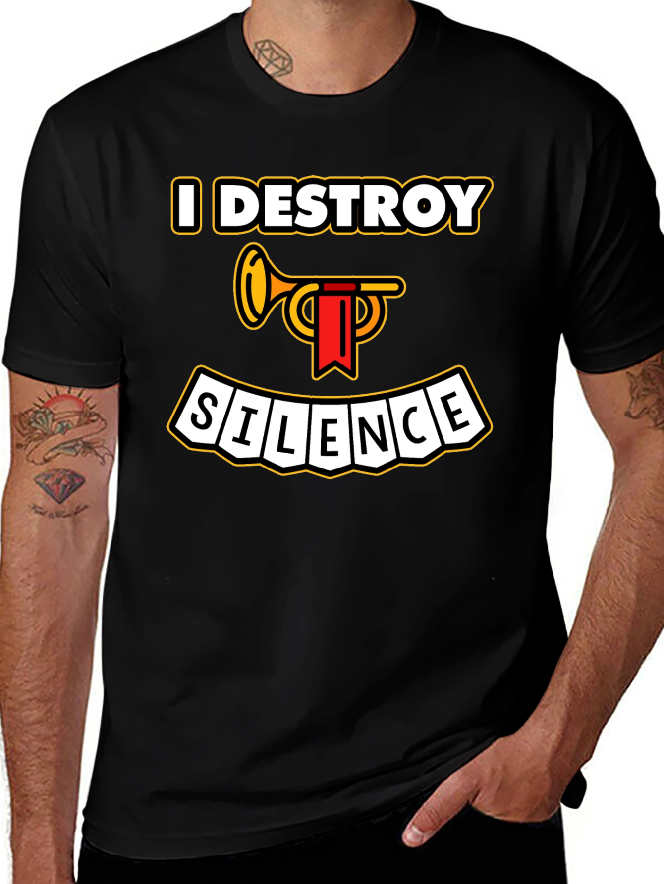 I Destroy Silence Trumpet T-Shirt