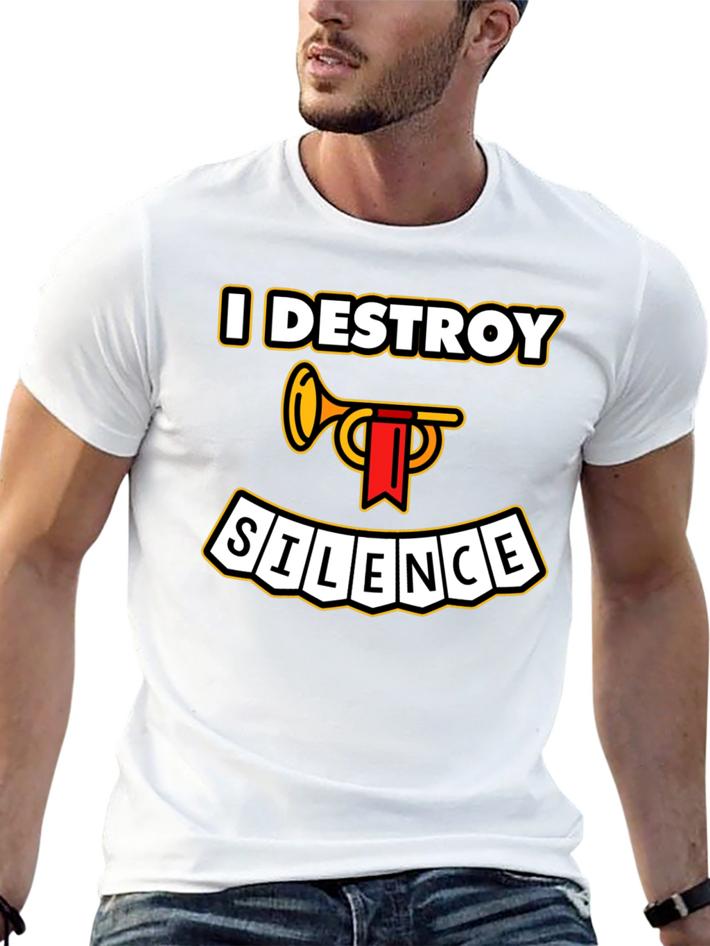 I Destroy Silence Trumpet T-Shirt