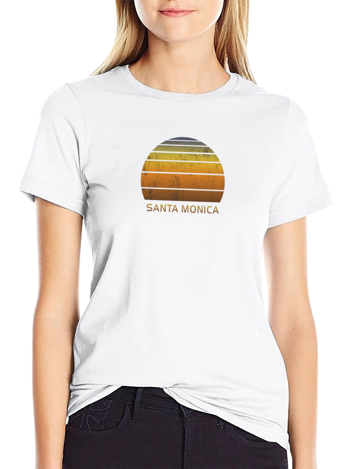 Santa Monica Retro Sunset Graphic T-Shirt