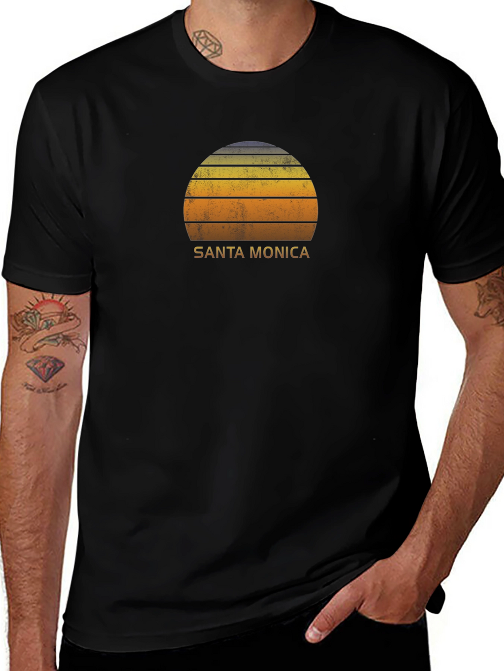 Santa Monica Retro Sunset Graphic T-Shirt