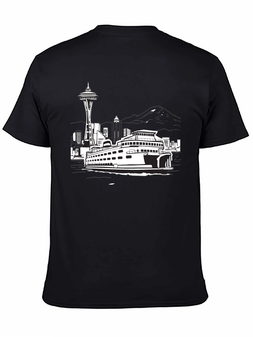 Seattle Skyline Black T-Shirt