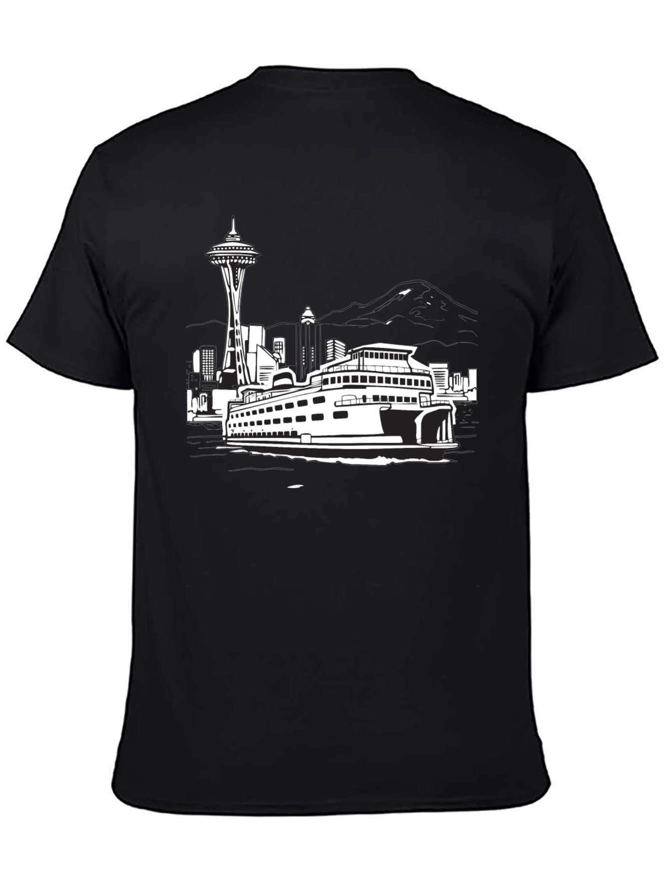 Seattle Skyline Black T-Shirt