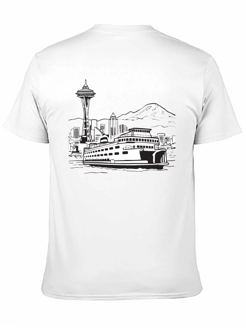 Seattle Skyline Black T-Shirt