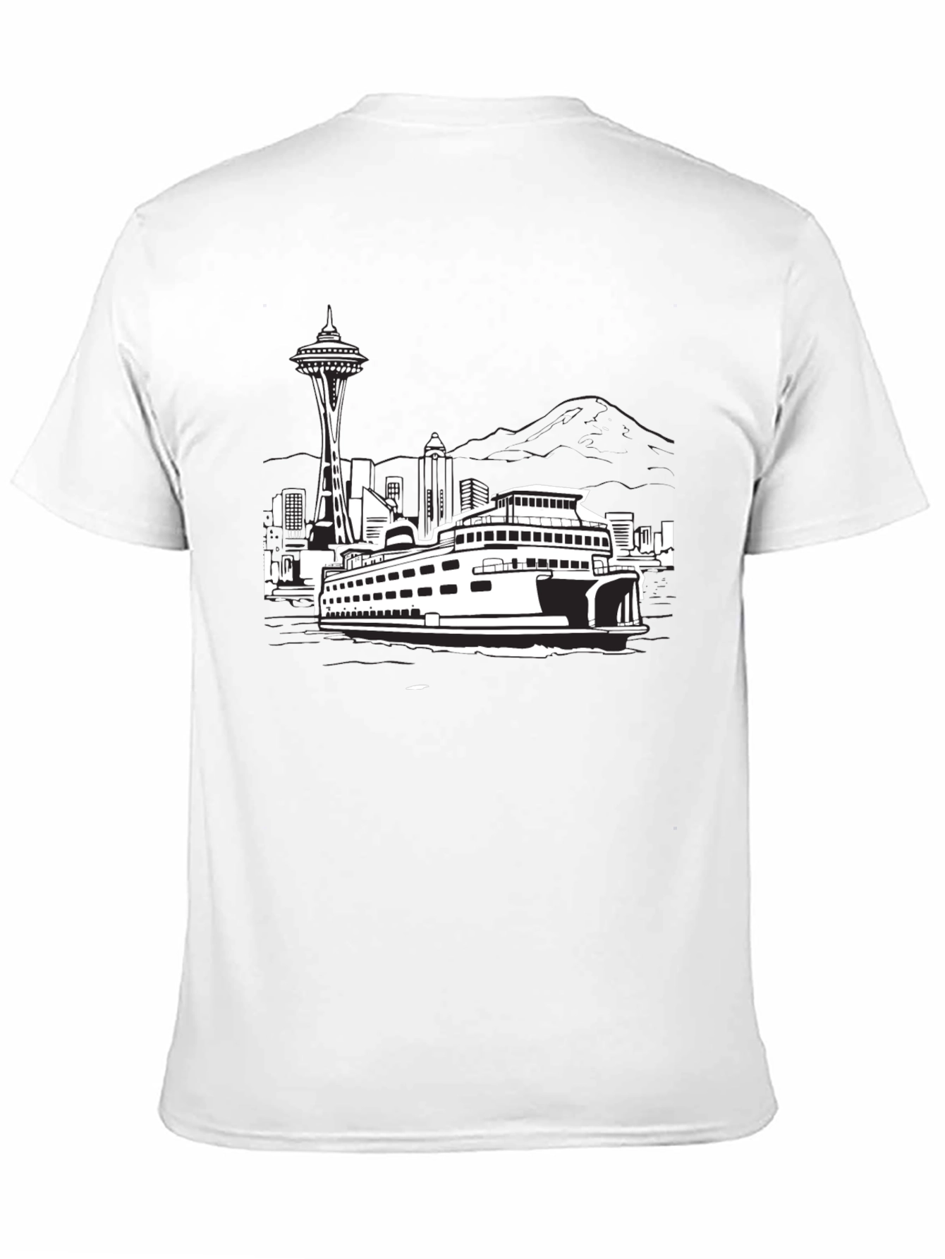 Seattle Skyline Black T-Shirt