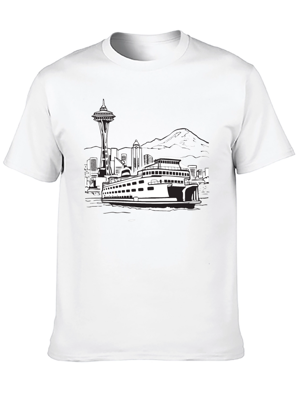 Seattle Skyline Black T-Shirt