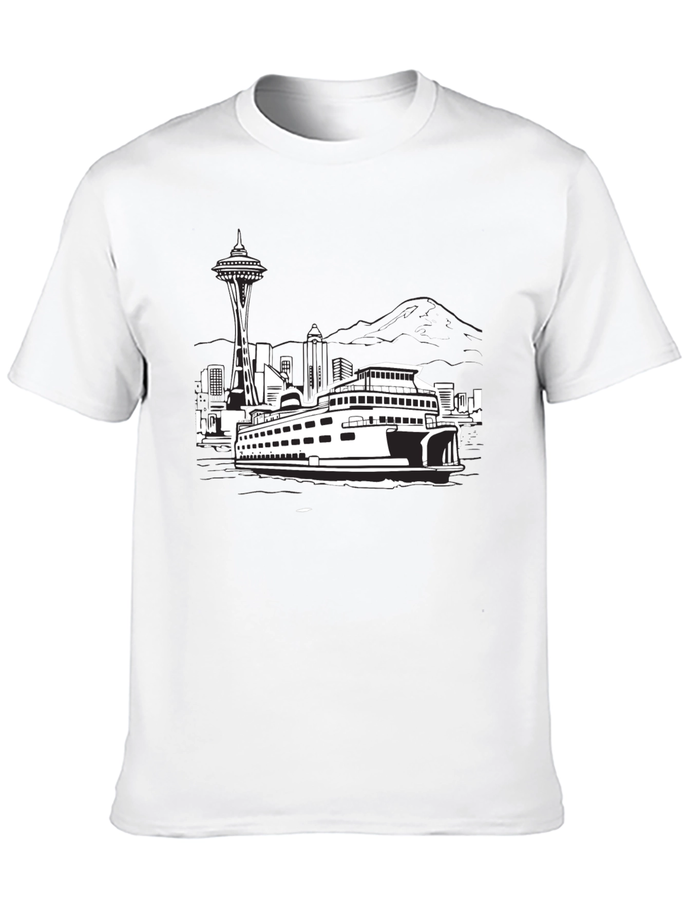 Seattle Skyline Black T-Shirt