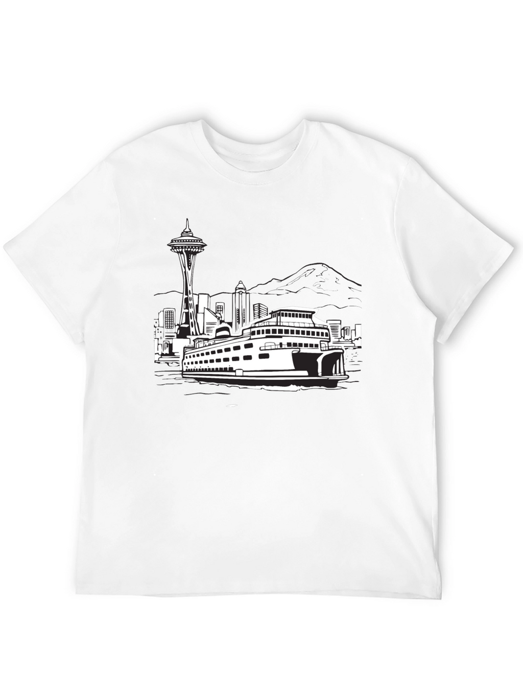 Seattle Skyline Black T-Shirt