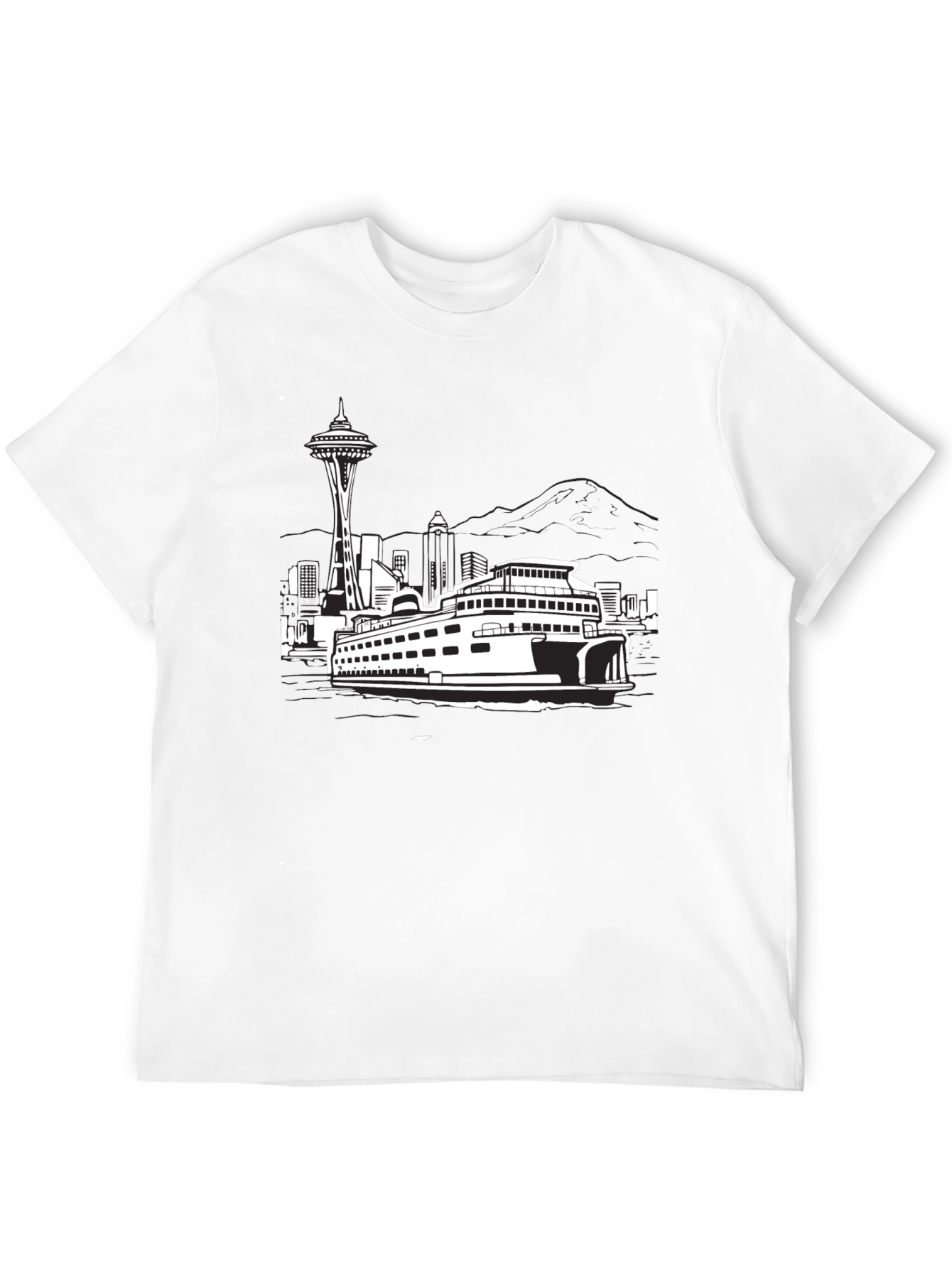 Seattle Skyline Black T-Shirt