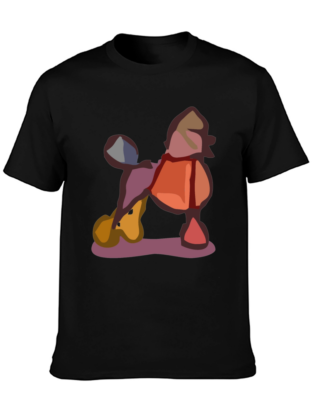Abstract Poodle Graphic Tee - Casual Comfort