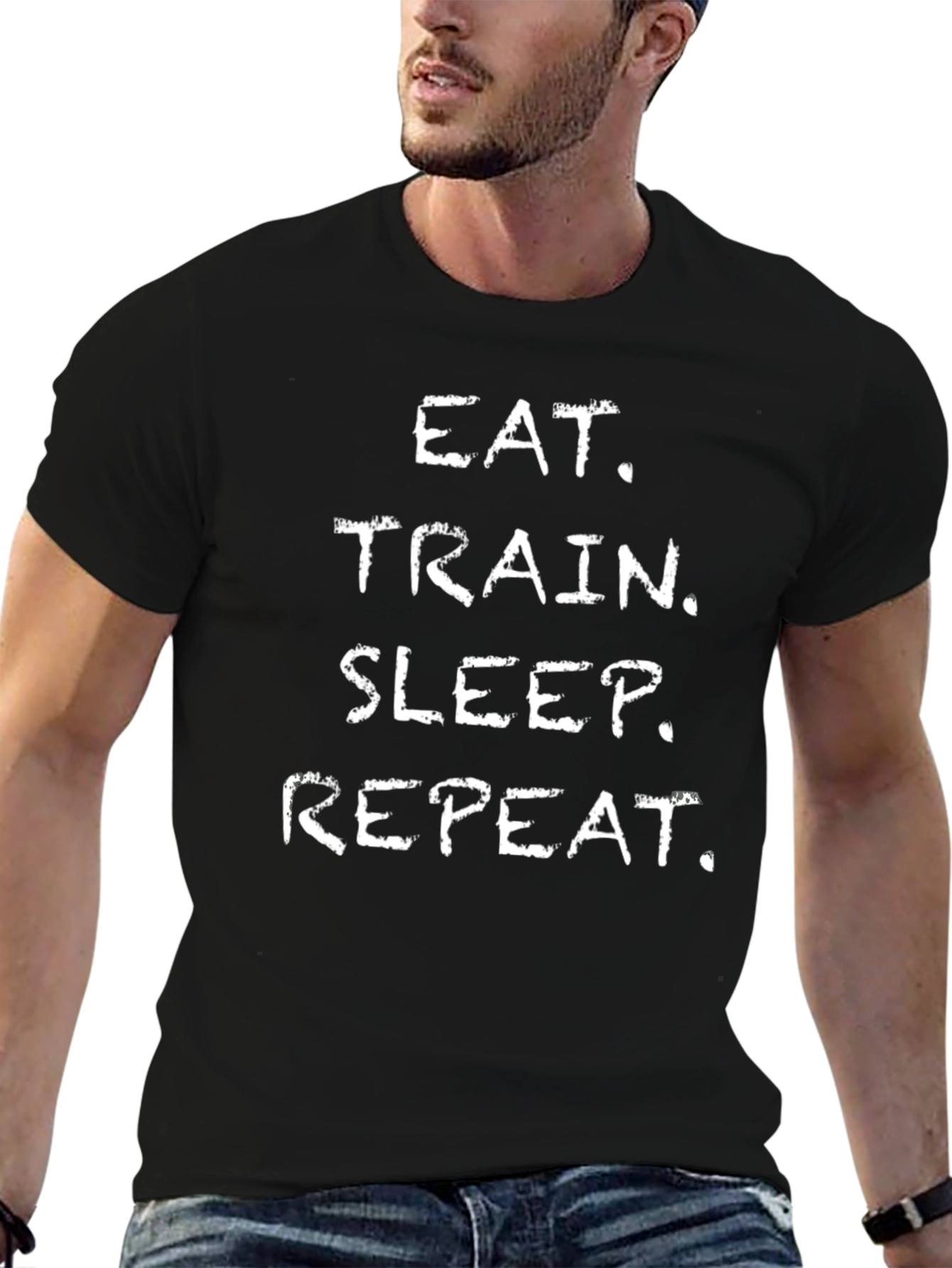 Eat Train Sleep Repeat Graphic T-Shirt