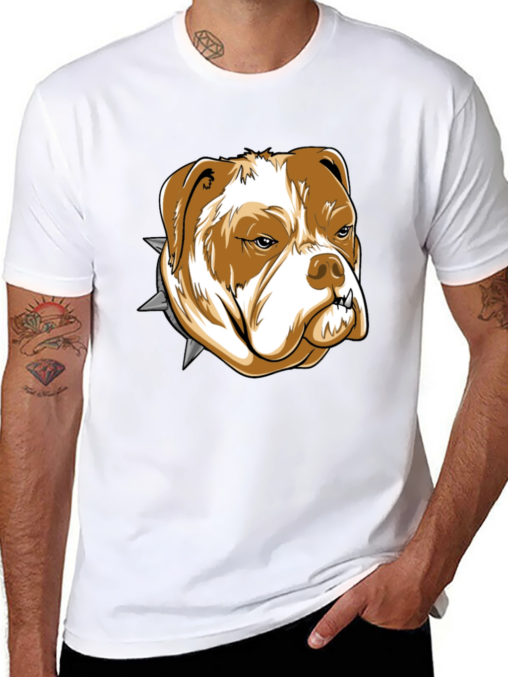 Bulldog Graphic Tee - Black Cotton T-Shirt