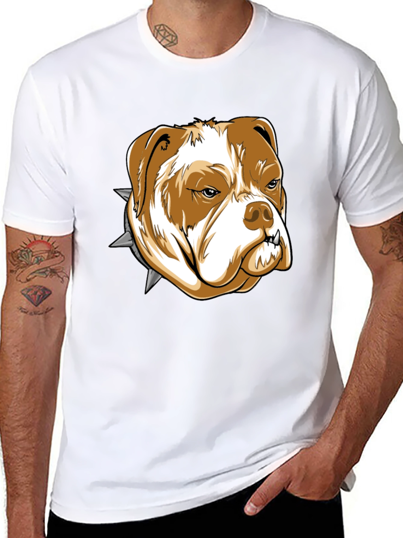 Bulldog Graphic Tee - Black Cotton T-Shirt