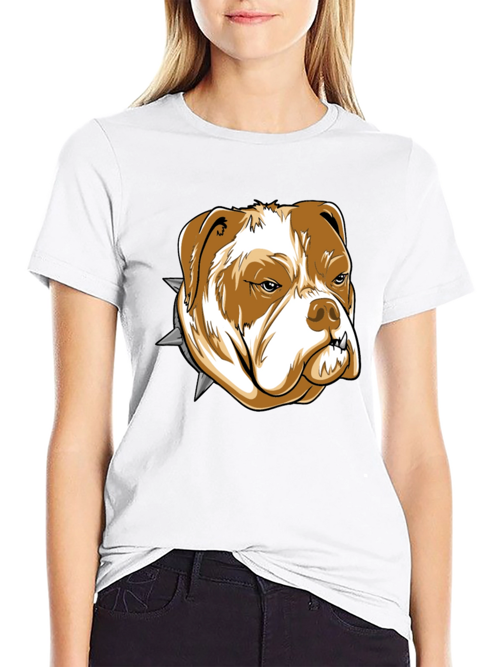 Bulldog Graphic Tee - Black Cotton T-Shirt