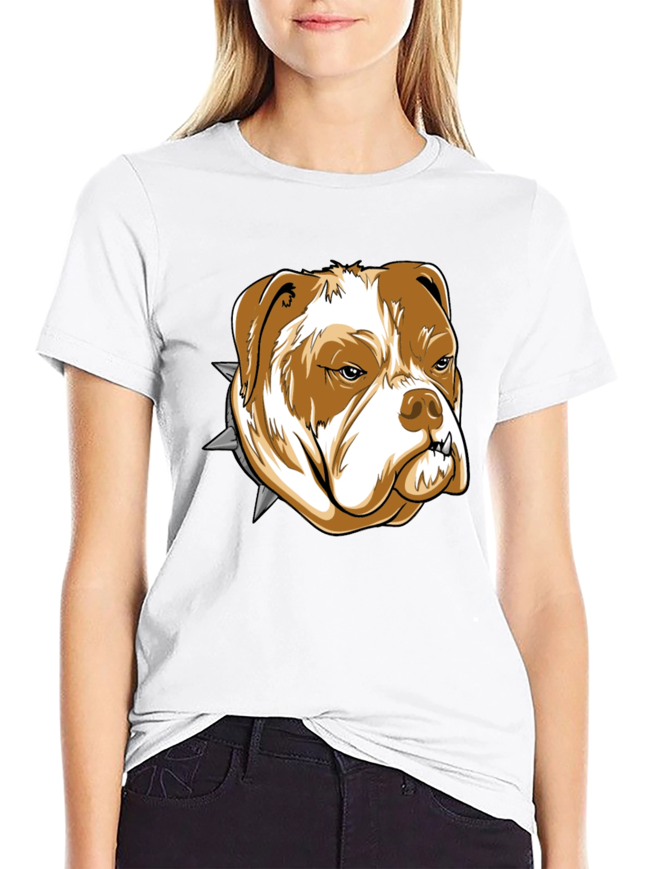 Bulldog Graphic Tee - Black Cotton T-Shirt