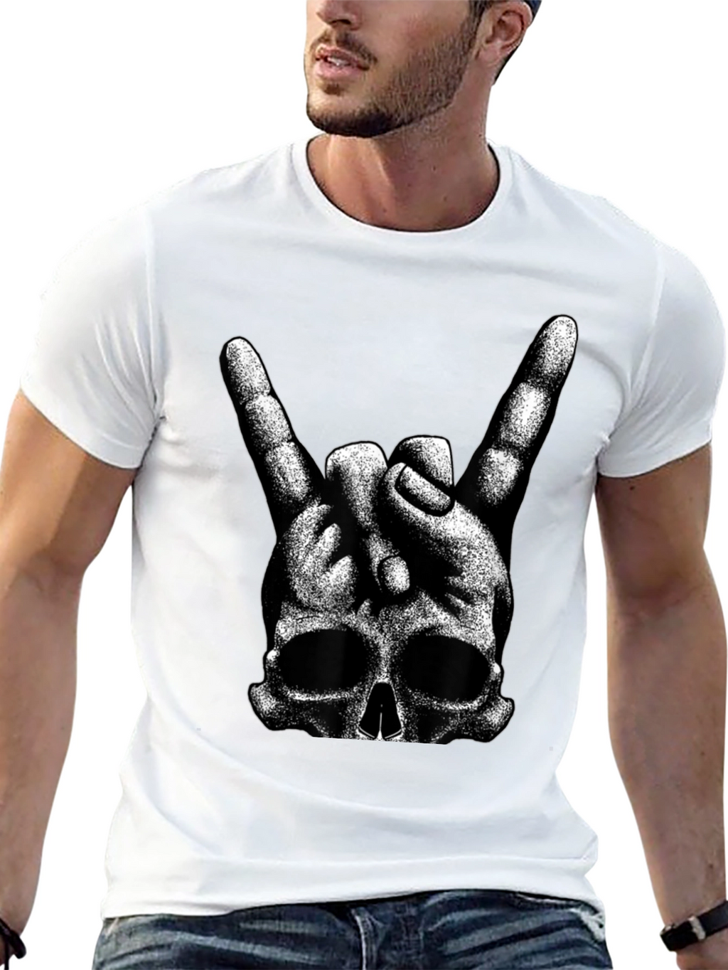 Rock On Skull Graphic T-Shirt