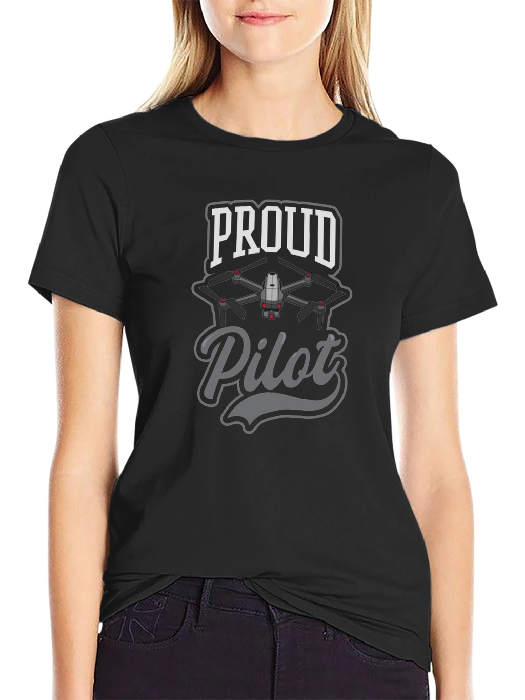 Proud Pilot Drone T-Shirt - Black