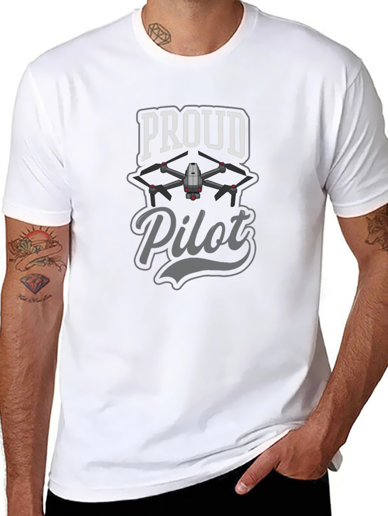 Proud Pilot Drone T-Shirt - Black