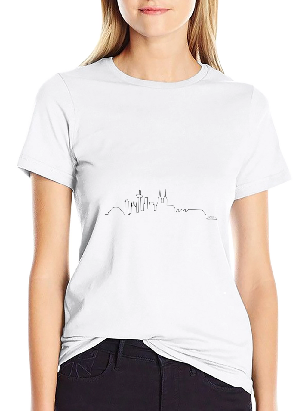 Cologne Skyline Mens Black T-Shirt - Cityscape Tee