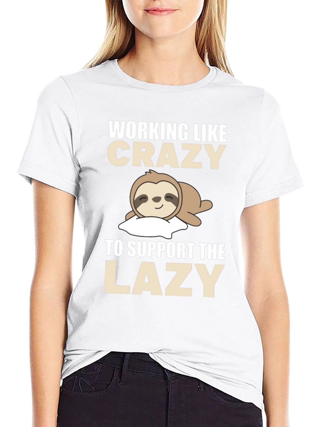 Funny Sloth T-Shirt - Working Like Crazy