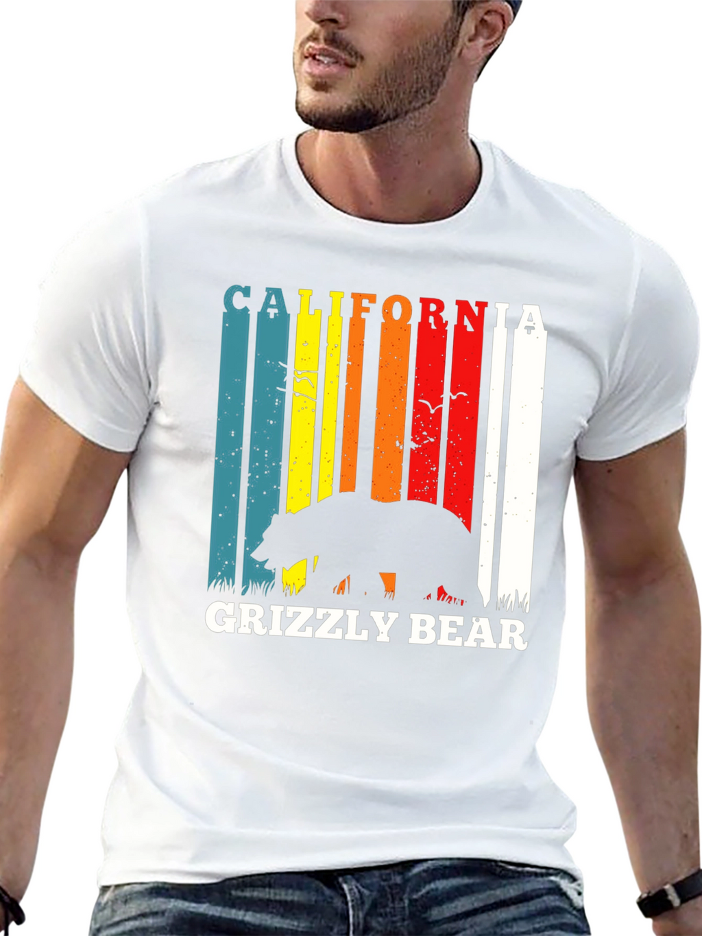 California Grizzly Bear Retro T-Shirt