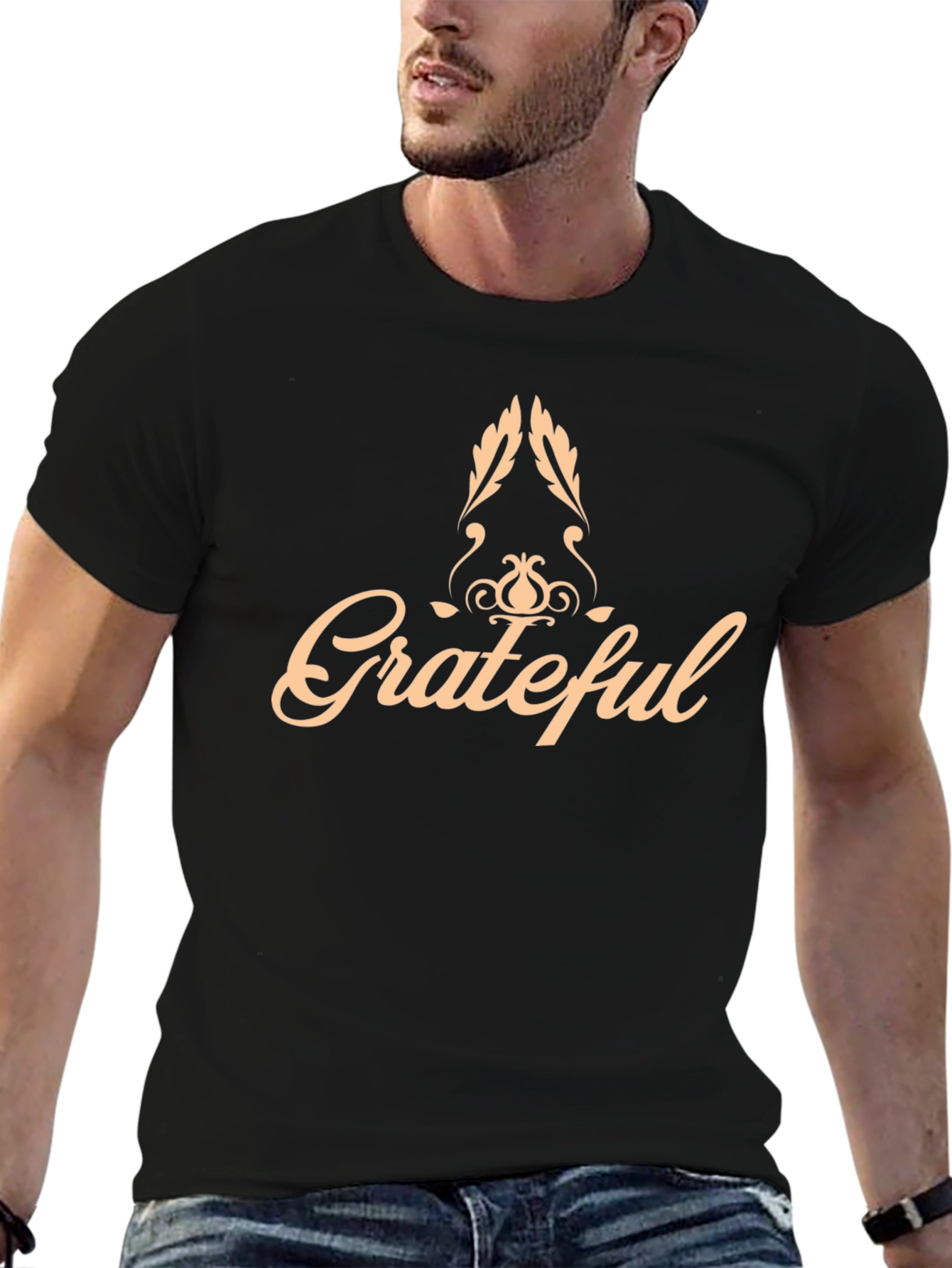 Grateful Graphic Tee - Stylish Black T-Shirt