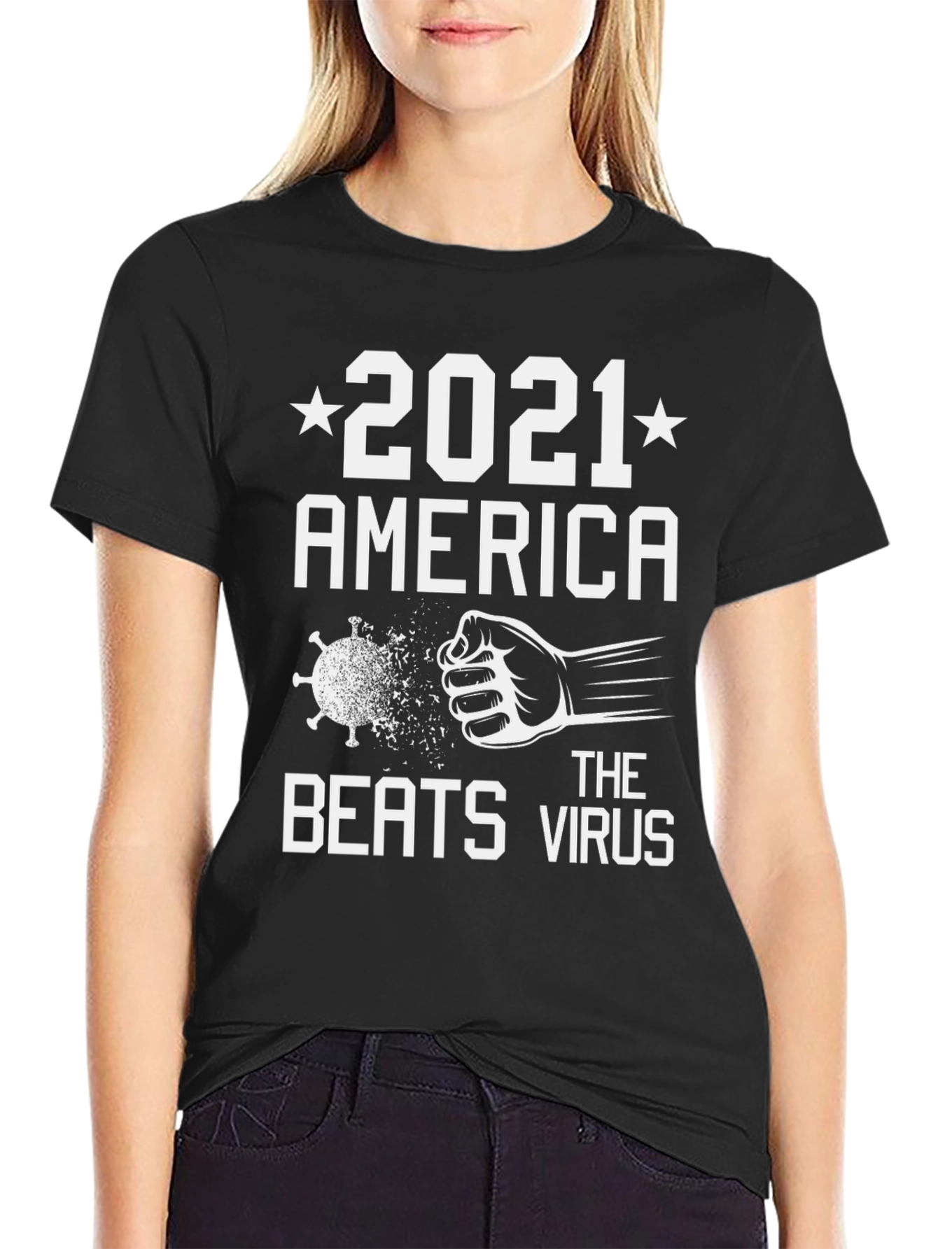 2021 America Beats Virus Graphic T-Shirt