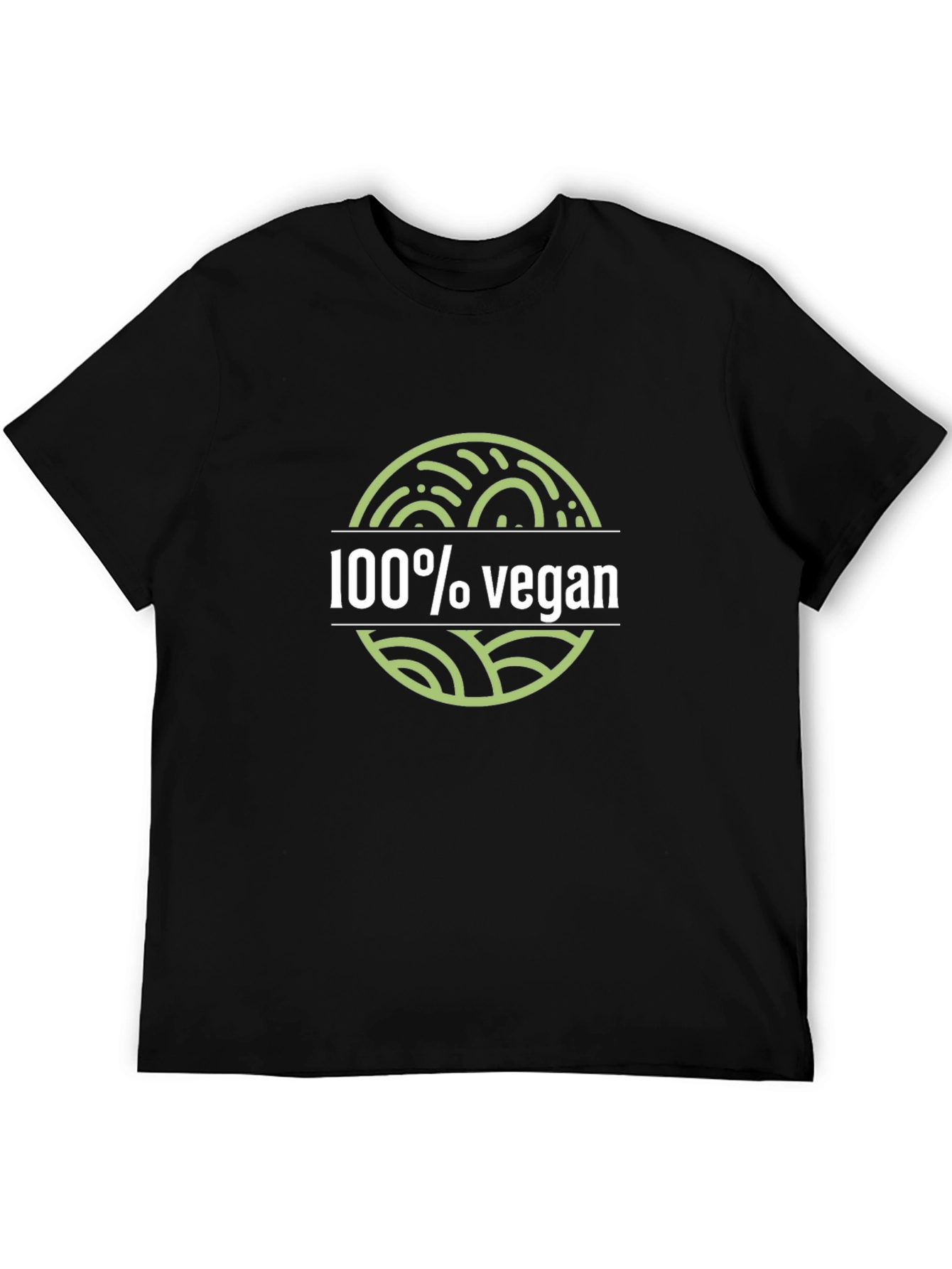 100% Vegan Graphic Tee - Black Crew Neck
