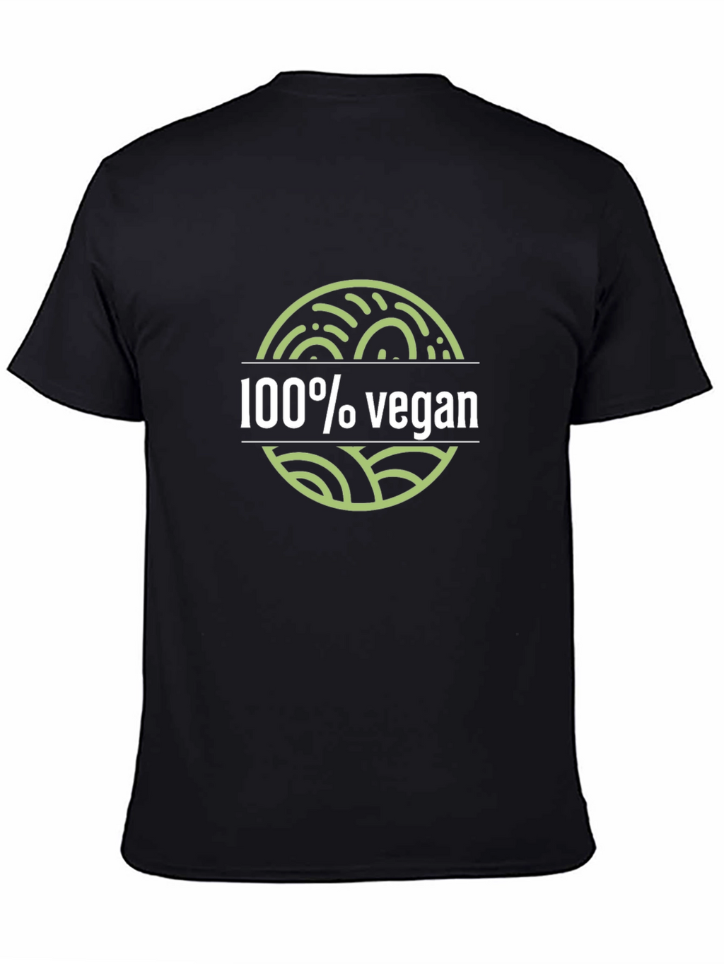100% Vegan Graphic Tee - Black Crew Neck