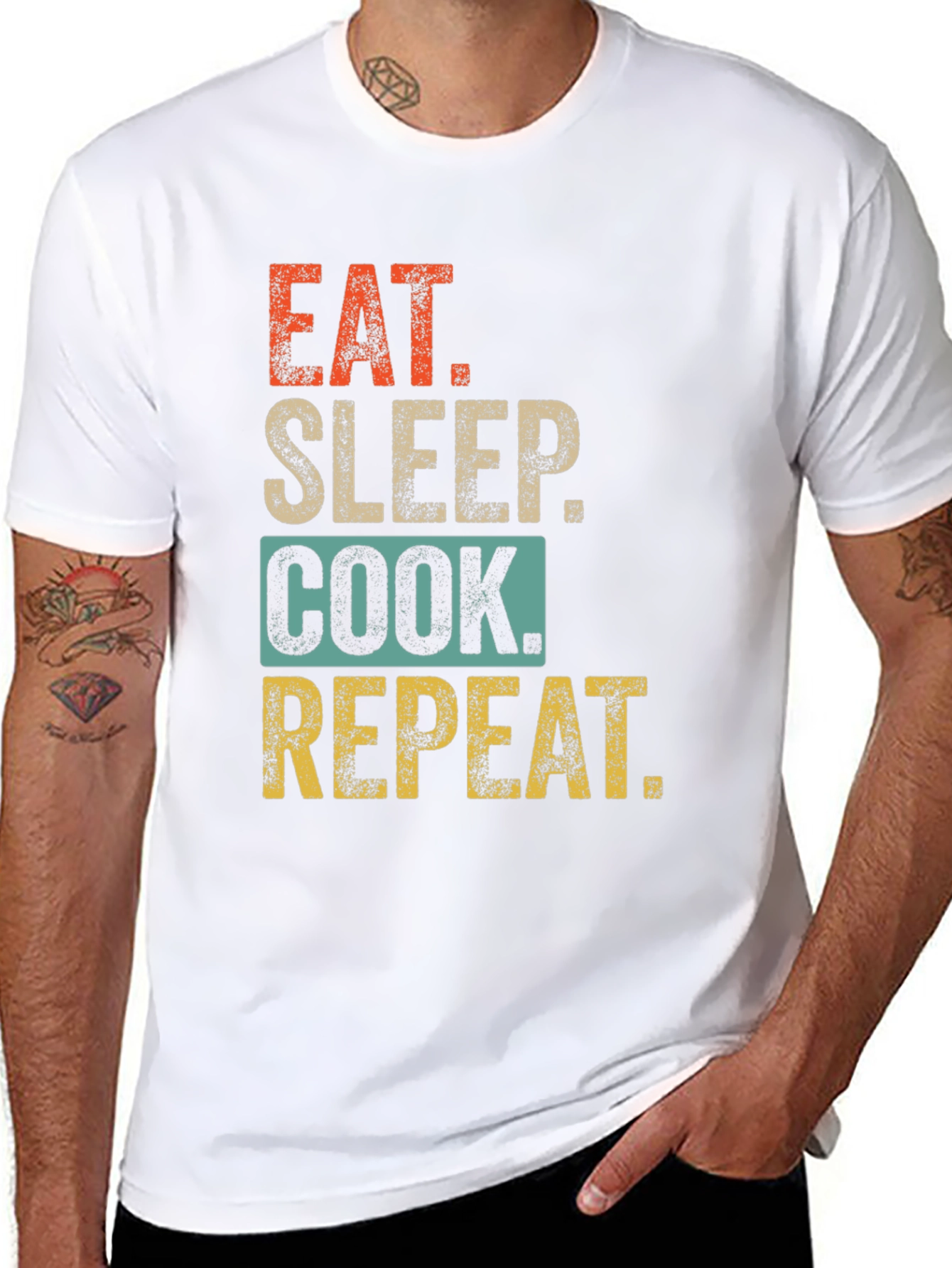 Eat Sleep Cook Repeat T-Shirt - Culinary Lifestyle