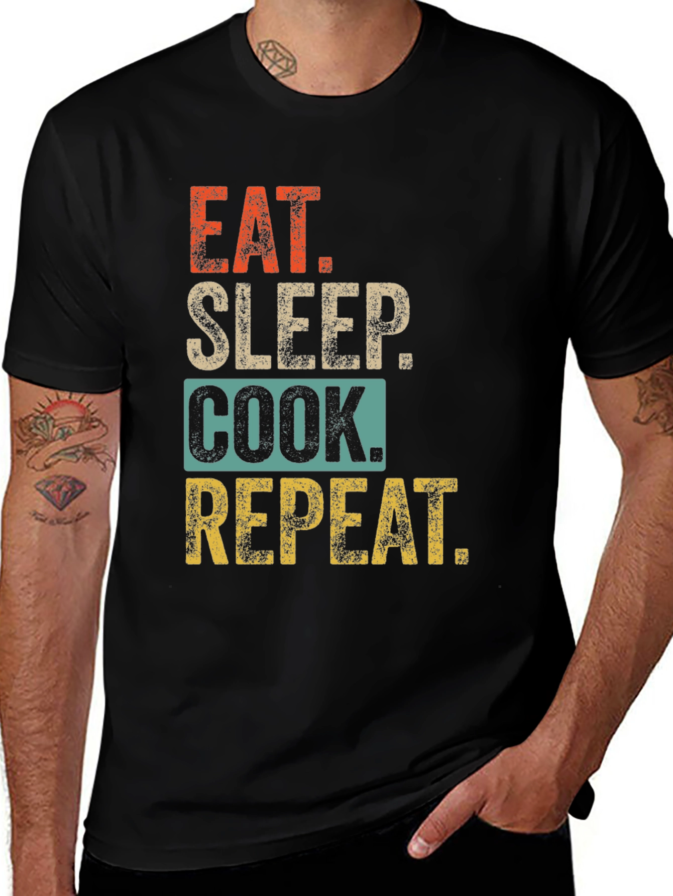 Eat Sleep Cook Repeat T-Shirt - Culinary Lifestyle