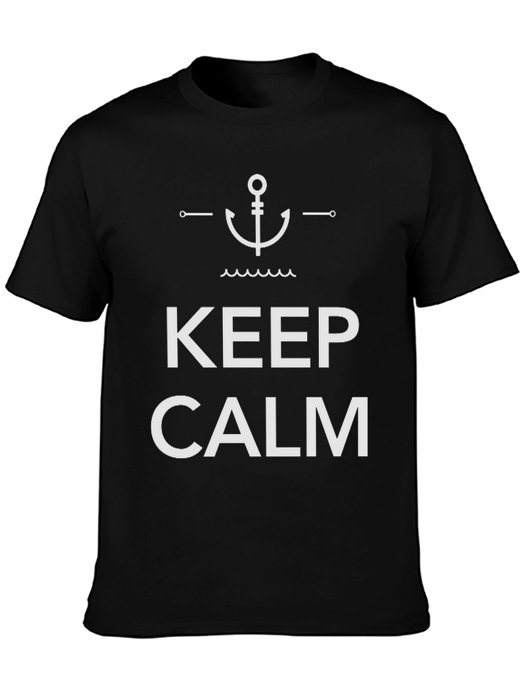 Keep Calm Anchor Graphic Black T-Shirt