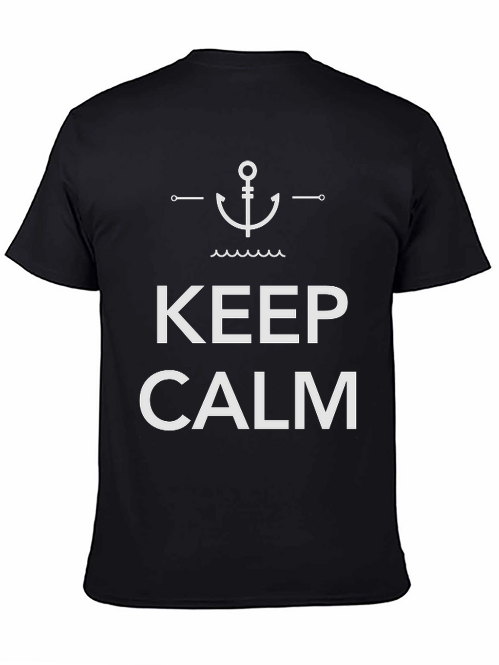 Keep Calm Anchor Graphic Black T-Shirt