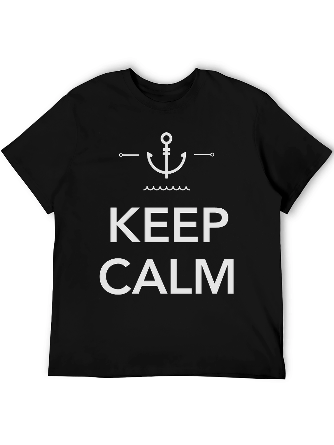 Keep Calm Anchor Graphic Black T-Shirt