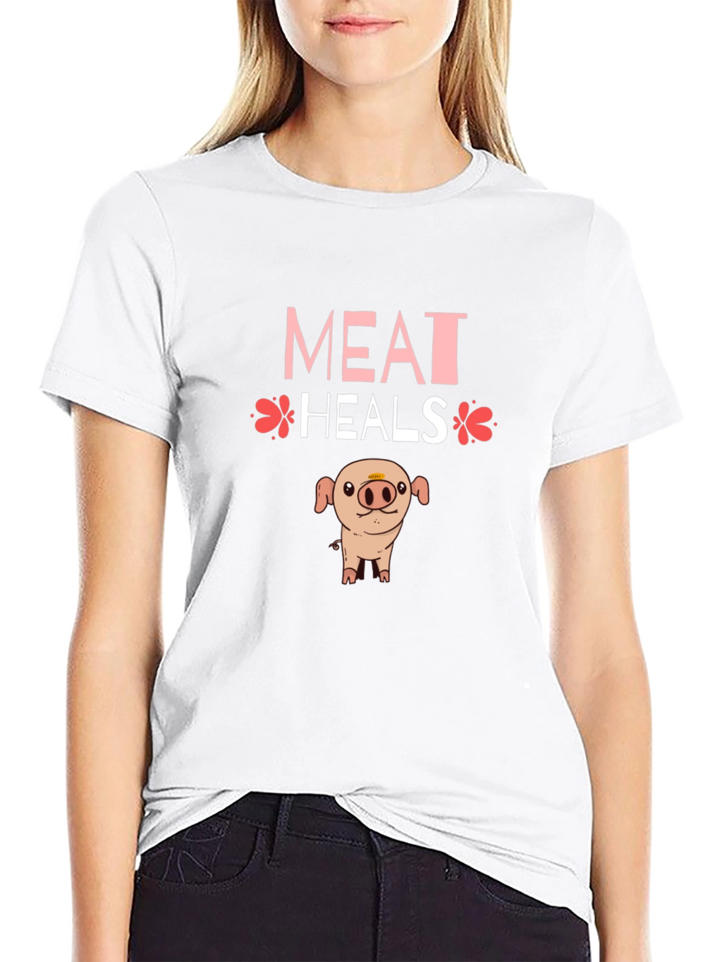 Meat Heals T-Shirt - Novelty Pig Design