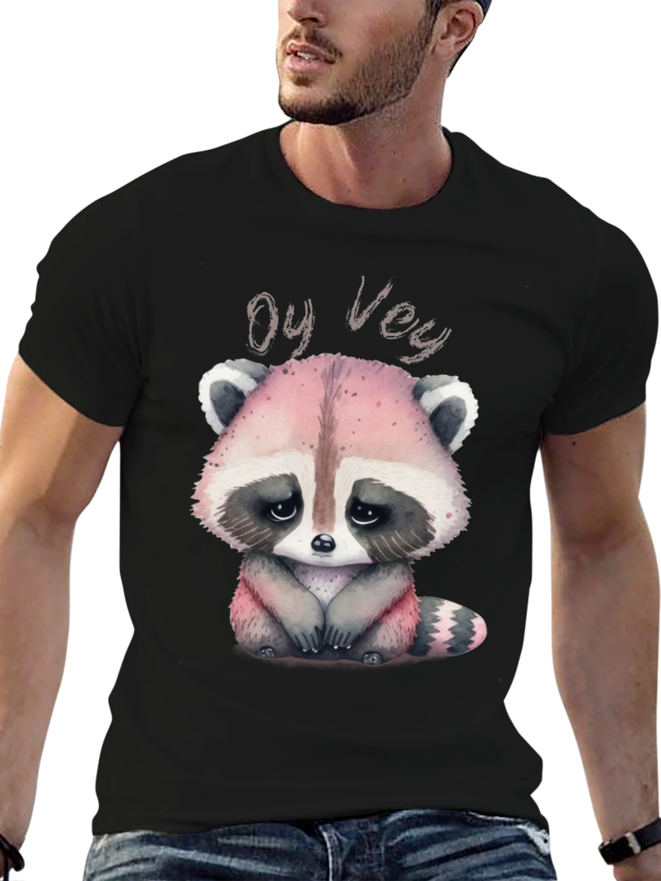 Oy Vey Raccoon T-Shirt - Cute Animal Graphic Tee
