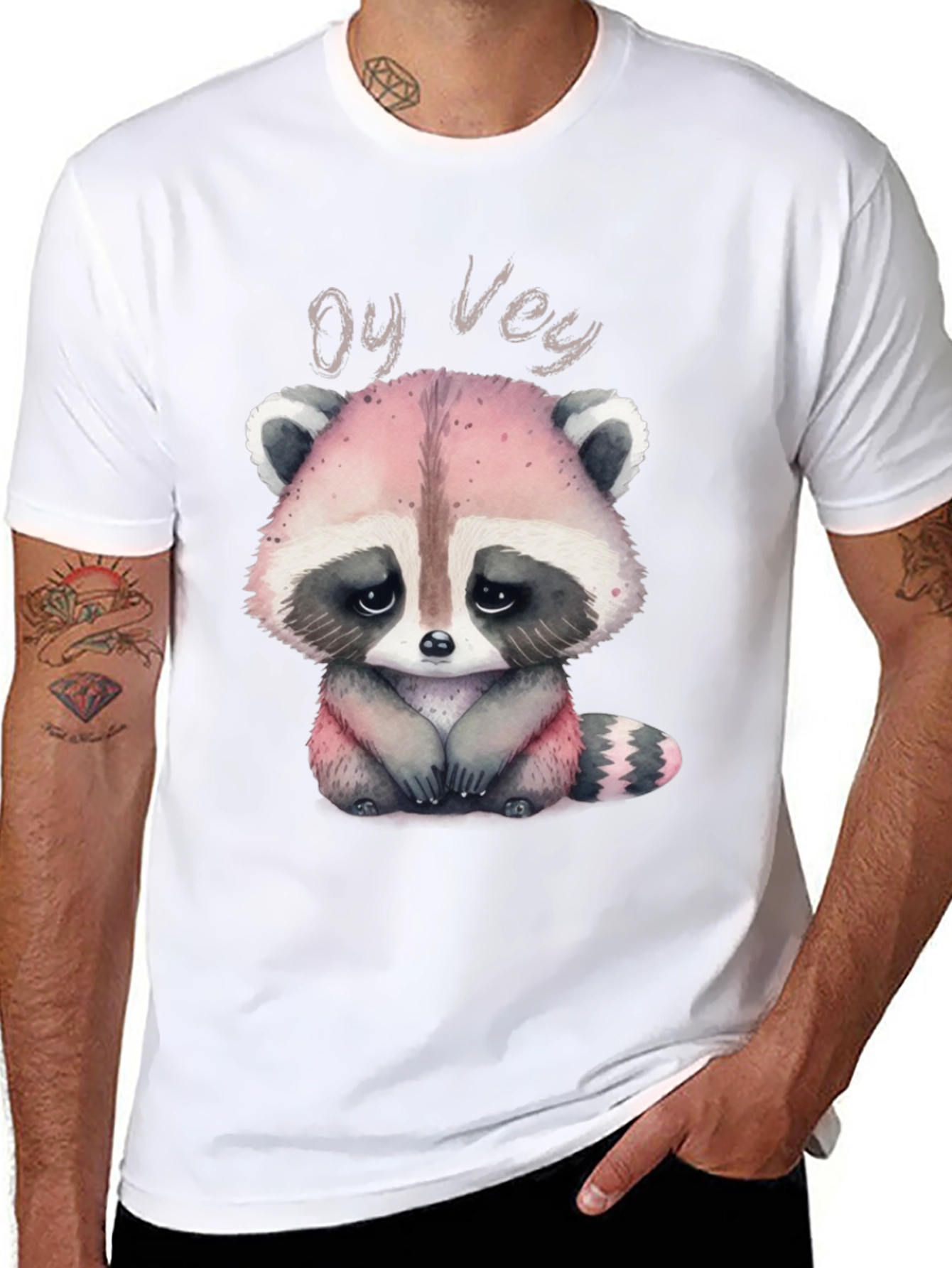 Oy Vey Raccoon T-Shirt - Cute Animal Graphic Tee