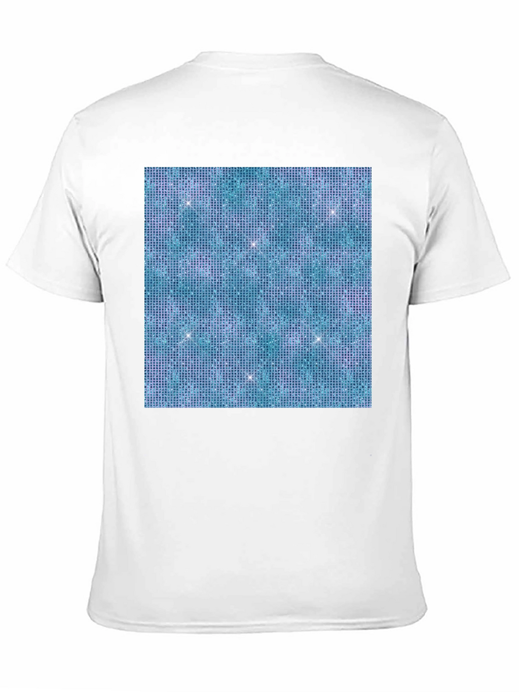 Aqua Glitter Pattern Black T-Shirt